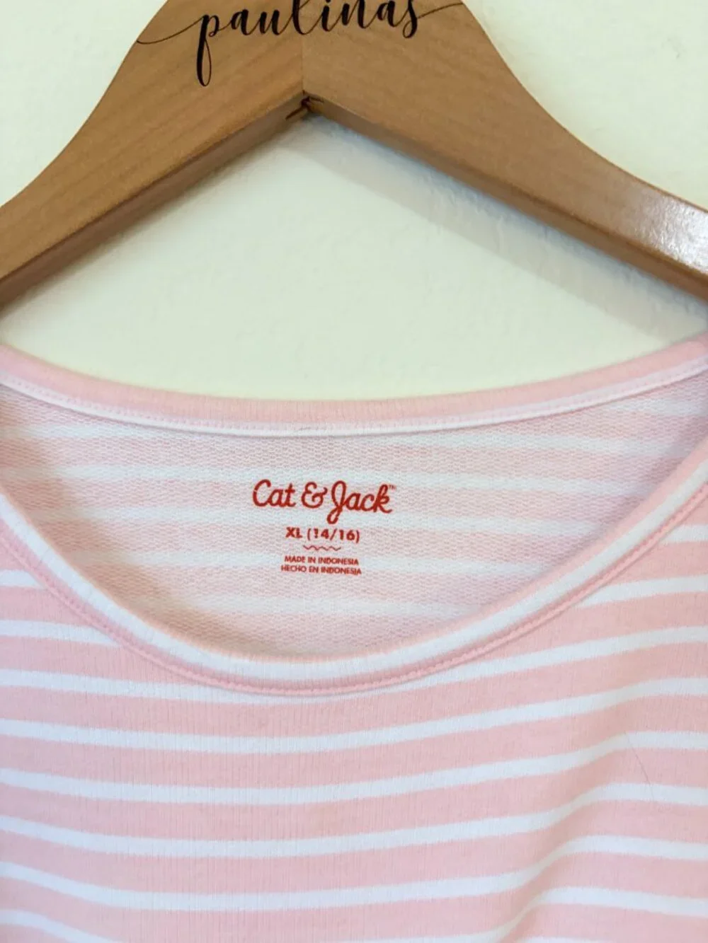 Cat Jack Dress Girls XL Pink Striped Bunny Pocket Detail Easter T-Shirt Dress